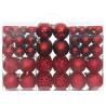 100 Pcs Wine Red Christmas Baubles - Shatterproof Decor