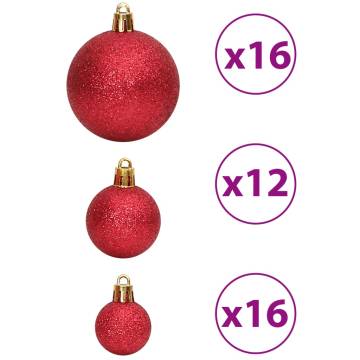 100 Pcs Wine Red Christmas Baubles - Shatterproof Decor