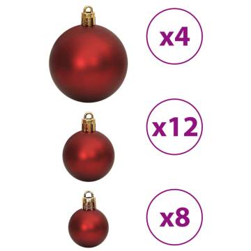 100 Pcs Wine Red Christmas Baubles - Shatterproof Decor