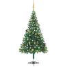 Artificial Pre-lit Christmas Tree with Ball Set 180cm 564 Branches Colour green and gold Size 180 x 90 cm Quantity in Package 1 Number of Branch Tips 