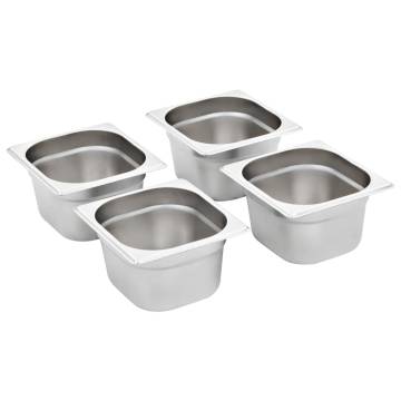 Gastronorm Containers 12 pcs GN 1/6 Stainless Steel - Hipo Market