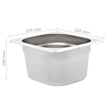 Gastronorm Containers 12 pcs GN 1/6 Stainless Steel - Hipo Market