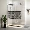 Walk-in Shower Wall with Clear ESG Glass 140x195 cm Black Colour black Size 140 x 195 cm Model pattern 