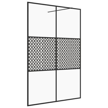 Walk-in Shower Wall 140x195 cm Black - Modern Glass Design