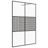 Walk-in Shower Wall 140x195 cm Black - Modern Glass Design