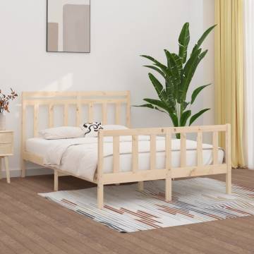 Solid Wood Pine Bed Frame 160x200 cm - Classic Design