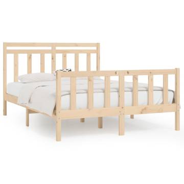 Solid Wood Pine Bed Frame 160x200 cm - Classic Design