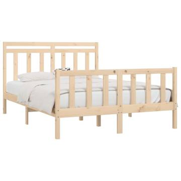 Solid Wood Pine Bed Frame 160x200 cm - Classic Design