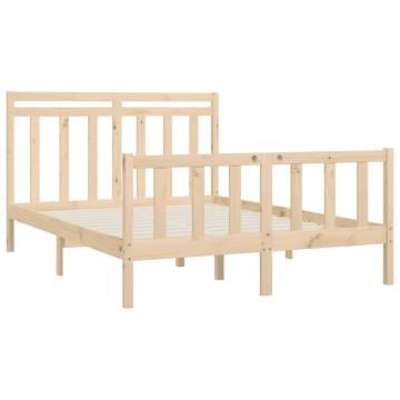 Solid Wood Pine Bed Frame 160x200 cm - Classic Design