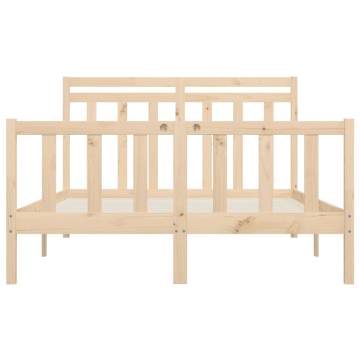 Solid Wood Pine Bed Frame 160x200 cm - Classic Design