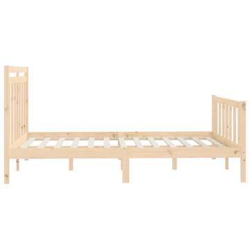 Solid Wood Pine Bed Frame 160x200 cm - Classic Design