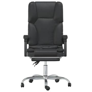 Massage Reclining Office Chair - Black Faux Leather Comfort