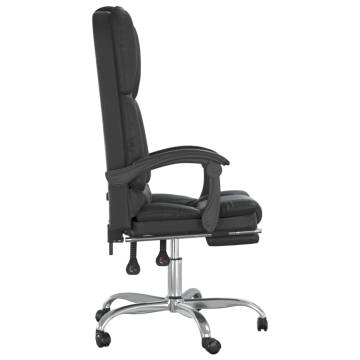 Massage Reclining Office Chair - Black Faux Leather Comfort