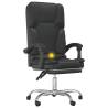 Massage Reclining Office Chair - Black Faux Leather Comfort