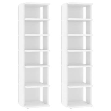 Elegant White Shoe Cabinets - 2 pcs, Space-saving Design