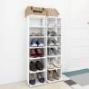 Elegant White Shoe Cabinets - 2 pcs, Space-saving Design