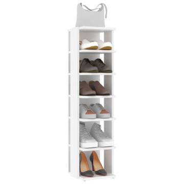 Elegant White Shoe Cabinets - 2 pcs, Space-saving Design