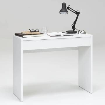 FMD Contemporary Desk with Wide Drawer - 100x40x80 cm White