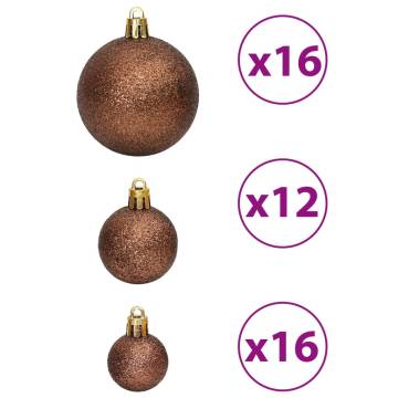 100 Brown Christmas Baubles - Shatterproof & Stylish Decor