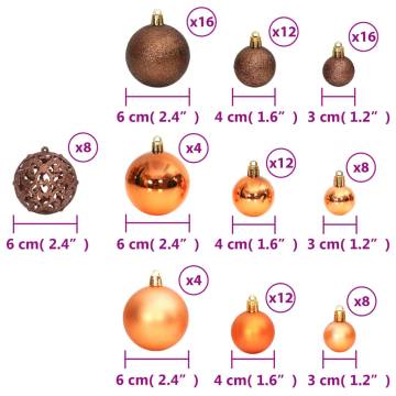 100 Brown Christmas Baubles - Shatterproof & Stylish Decor