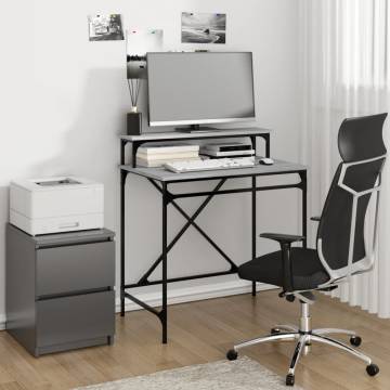 Desk Grey Sonoma 80x50x90 cm | Engineered Wood & Iron