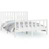 Elegant White Pine Bed Frame with Headboard - 140x200 cm