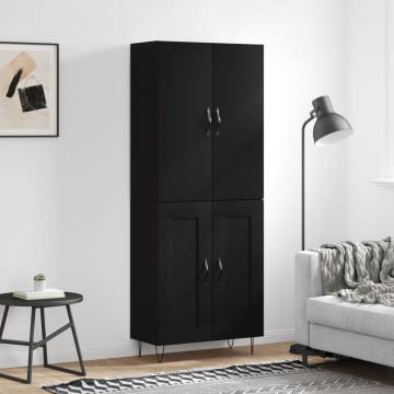 Highboard Black 69.5x34x180 cm - Stylish Engineered Wood Cabinet