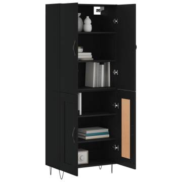 Highboard Black 69.5x34x180 cm - Stylish Engineered Wood Cabinet