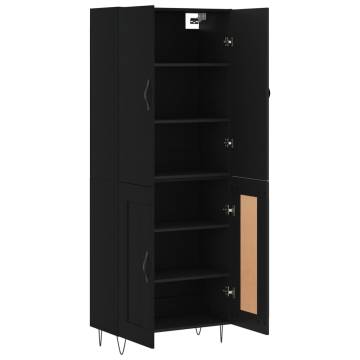 Highboard Black 69.5x34x180 cm - Stylish Engineered Wood Cabinet