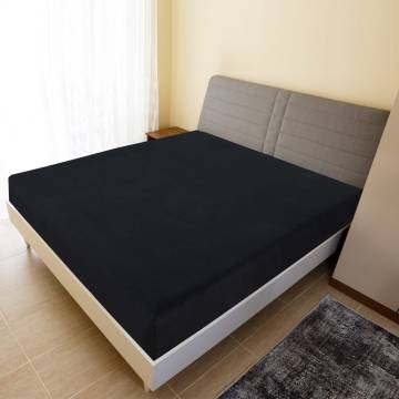 Jersey Fitted Sheet Black 140x200 cm - Cotton Comfort