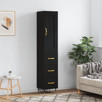 Stylish Highboard Black 34.5x34x180 cm | Hipomarket UK