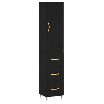 Stylish Highboard Black 34.5x34x180 cm | Hipomarket UK