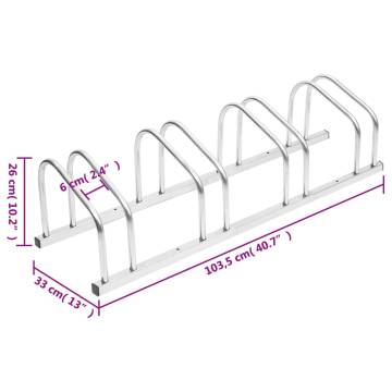 Bike Rack for 4 Bikes - Galvanised Steel | HipoMarket