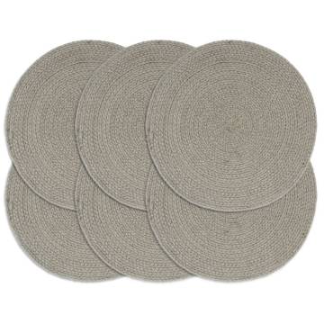 Handmade Grey Cotton Placemats - 6 pcs | Unique Home Decor