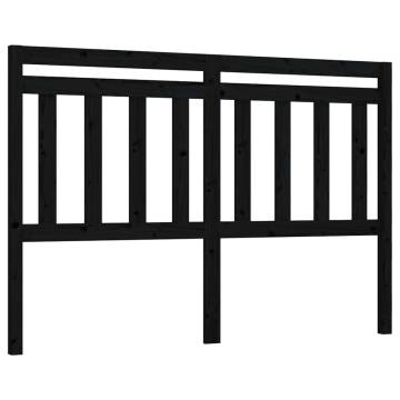 Black Solid Pine Bed Headboard - Stylish Design (166x4x100 cm)