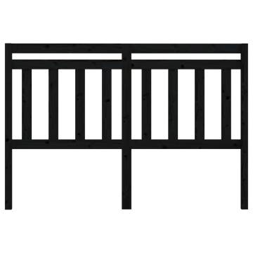 Black Solid Pine Bed Headboard - Stylish Design (166x4x100 cm)