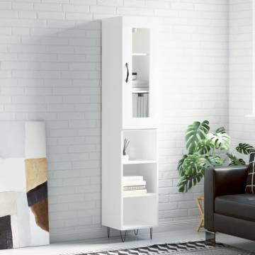 High Gloss White Highboard - Stylish Storage Solution