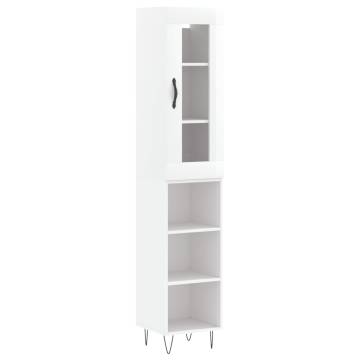 High Gloss White Highboard - Stylish Storage Solution