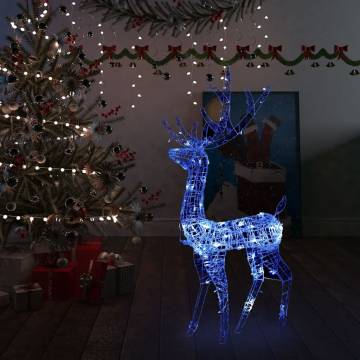 Acrylic Reindeer Christmas Decoration - 140 LEDs, 120cm Blue