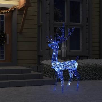 Acrylic Reindeer Christmas Decoration - 140 LEDs, 120cm Blue