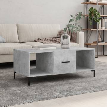 Stylish Concrete Grey Coffee Table - 102x50x40 cm