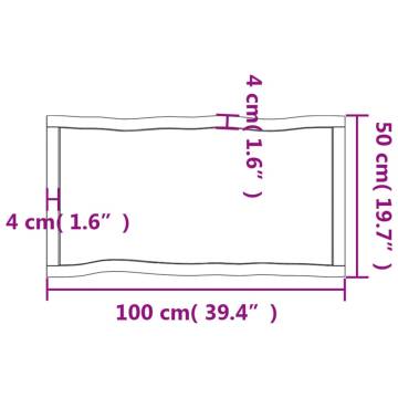 Solid Wood Live Edge Table Top 100x50x(2-4) cm | HipoMarket