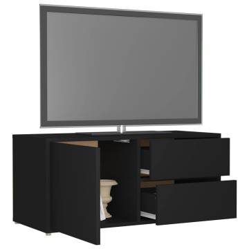 TV Cabinet Black 80x34x36 cm | Engineered Wood | Hipomarket