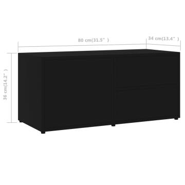 TV Cabinet Black 80x34x36 cm | Engineered Wood | Hipomarket