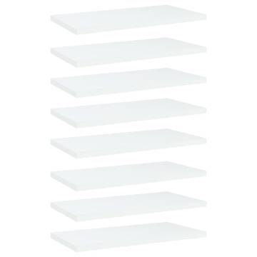 8 pcs White Bookshelf Boards - Engineered Wood | HipoMarket