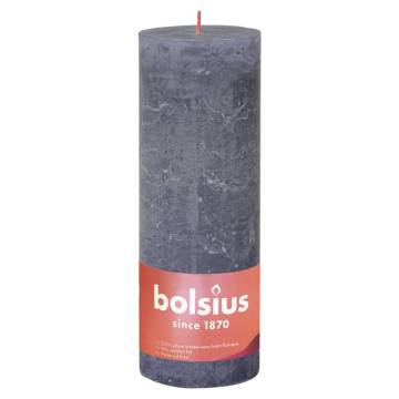 Bolsius Rustic Pillar Candles - Twilight Blue (4 pcs) | HipoMarket