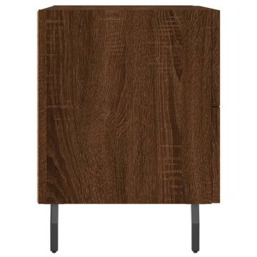 Stylish Brown Oak Bedside Cabinet - Durable & Spacious