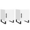 Modern White Bedside Cabinets (2 pcs) - 40x40x50 cm