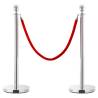 3-Piece VIP Queue Barrier Set - Stainless Steel Silver