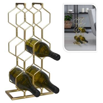 Elegant Gold Wine Rack for 8 Bottles | Home&Styling